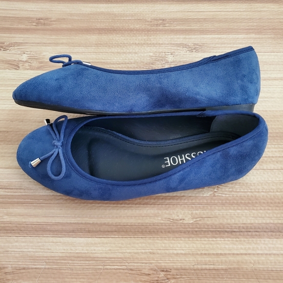 NWOB MUSSHOE Blue Microsuede Slip On Ballet Shoe - Picture 6 of 10